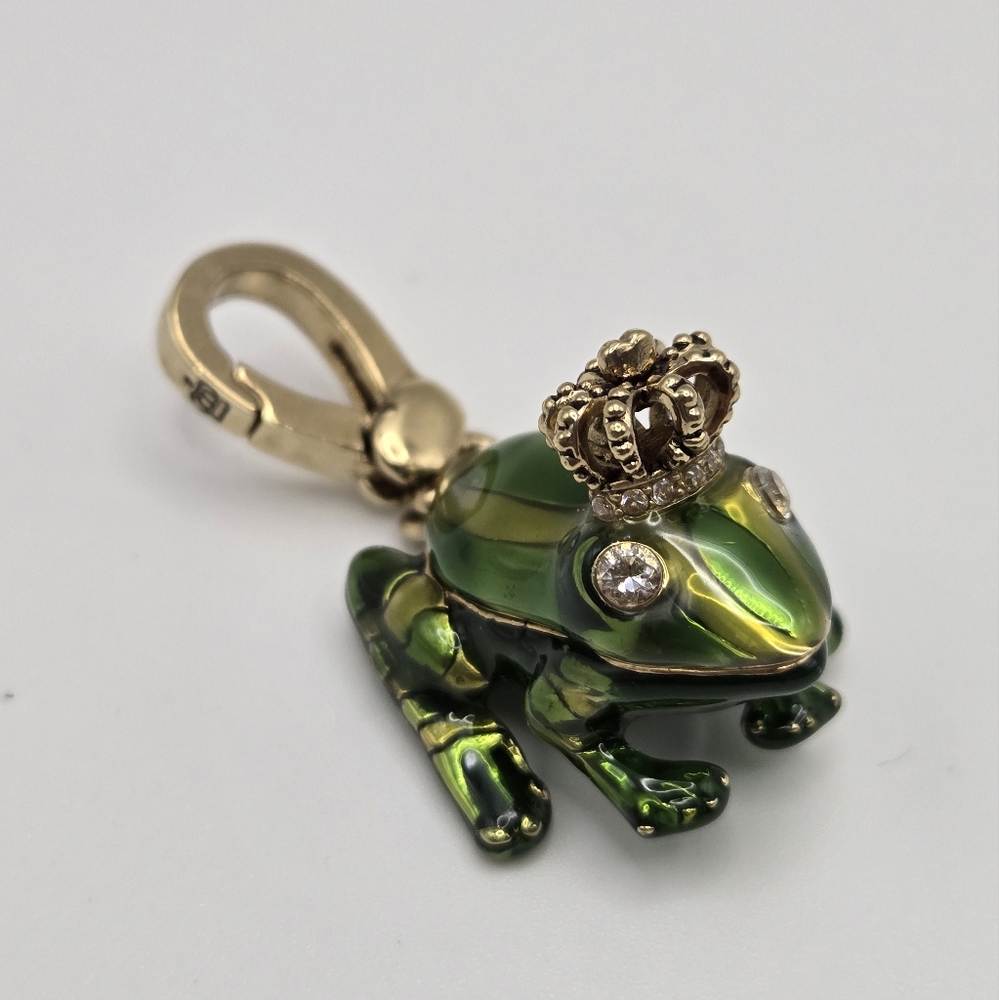 Juicy Couture Frog Prince Charm Gold Tone Tiny Crown And Stamped Belly